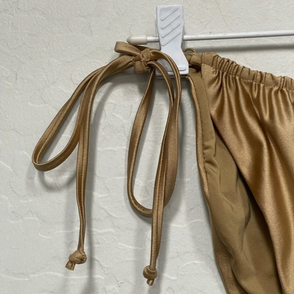 Good American gold bronze METALLIC HI-HI TANGA BOTTOM size 5 = 2XL